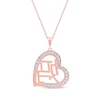 Thumbnail Image 3 of Diamond Chinese &quot;Mother&quot; Heart Necklace 1/4 ct tw 10K Rose Gold 18&quot;