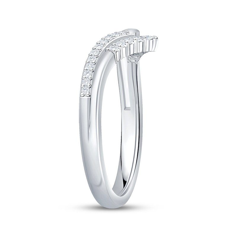 Main Image 2 of Now + Forever Diamond Chevron Anniversary Ring 1/8 ct tw 10K White Gold