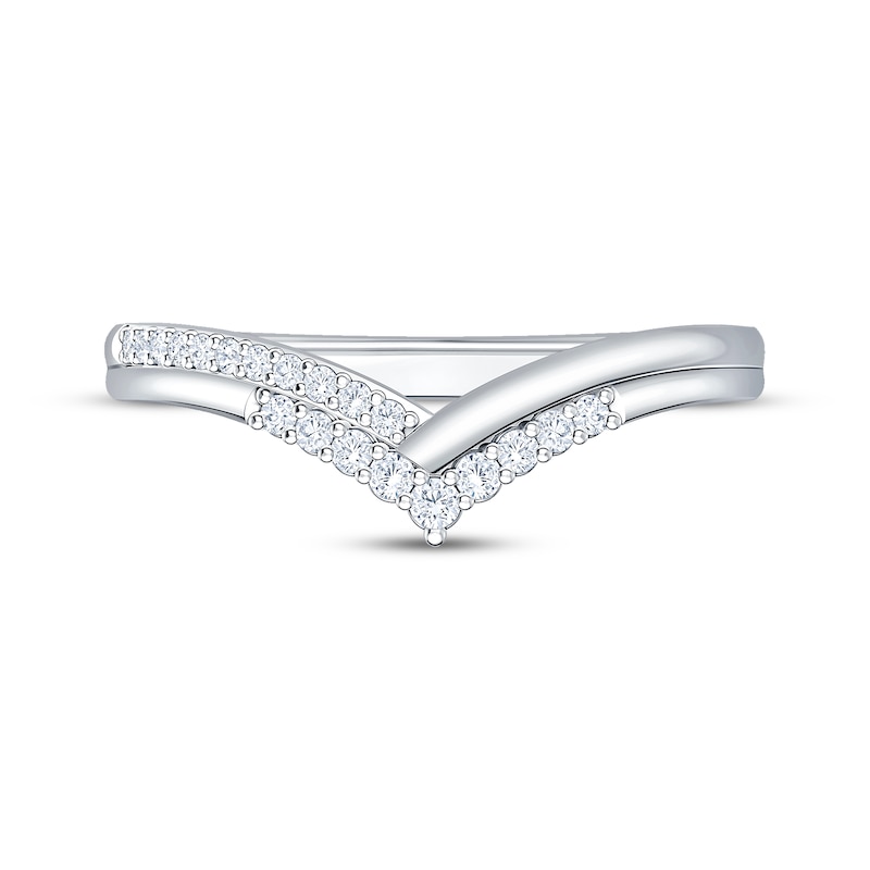 Main Image 3 of Now + Forever Diamond Chevron Anniversary Ring 1/8 ct tw 10K White Gold