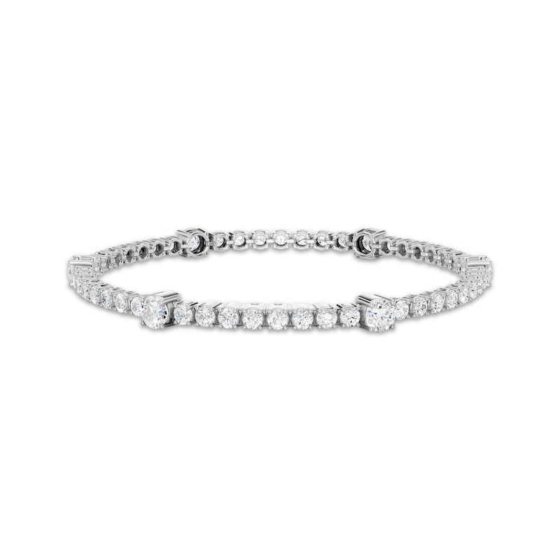 Main Image 1 of KAY Lab-Grown Diamonds Station Tennis Bracelet 6 ct tw 10K White Gold 7"