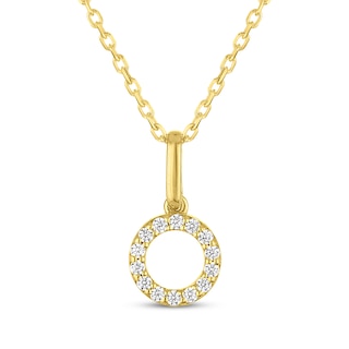 KAY Signature Collection Lab-Grown Diamond Open Circle Necklace 1/10 ct tw 18K Yellow Gold-Plated Sterling Silver 18"