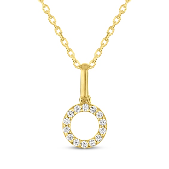 KAY Signature Collection Lab-Grown Diamond Open Circle Necklace 1/10 ct tw 18K Yellow Gold-Plated Sterling Silver 18"