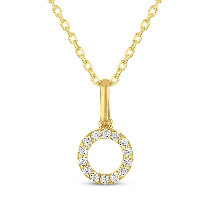 Main Image 1 of KAY Signature Collection Lab-Grown Diamond Open Circle Necklace 1/10 ct tw 18K Yellow Gold-Plated Sterling Silver 18"