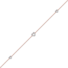 Thumbnail Image 2 of Diamond Heart Outline Station Anklet 1/8 ct tw 10K Rose Gold 10"