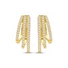 Thumbnail Image 2 of Diamond Three-Row Staggered Huggie Hoop Earrings 1/4 ct tw 10K Yellow Gold