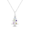 Thumbnail Image 1 of Multicolor Natural & Lab-Created Gemstone Christmas Tree Necklace Sterling Silver 18"
