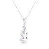 Thumbnail Image 2 of Multicolor Natural & Lab-Created Gemstone Christmas Tree Necklace Sterling Silver 18"