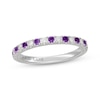 Thumbnail Image 1 of Neil Lane Amethyst & Diamond Anniversary Ring 1/5 ct tw 14K White Gold