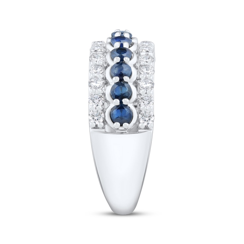 Main Image 2 of Now + Forever Blue Sapphire & Diamond Anniversary Ring 1/2 ct tw 10K White Gold