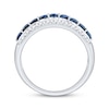 Thumbnail Image 3 of Now + Forever Blue Sapphire & Diamond Anniversary Ring 1/2 ct tw 10K White Gold