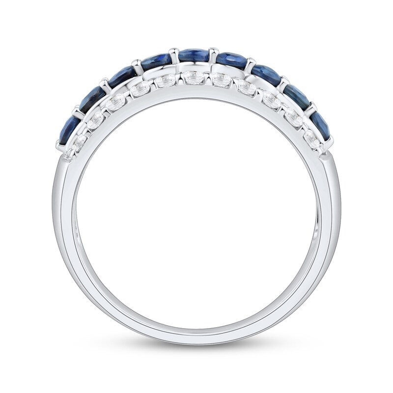 Main Image 3 of Now + Forever Blue Sapphire & Diamond Anniversary Ring 1/2 ct tw 10K White Gold