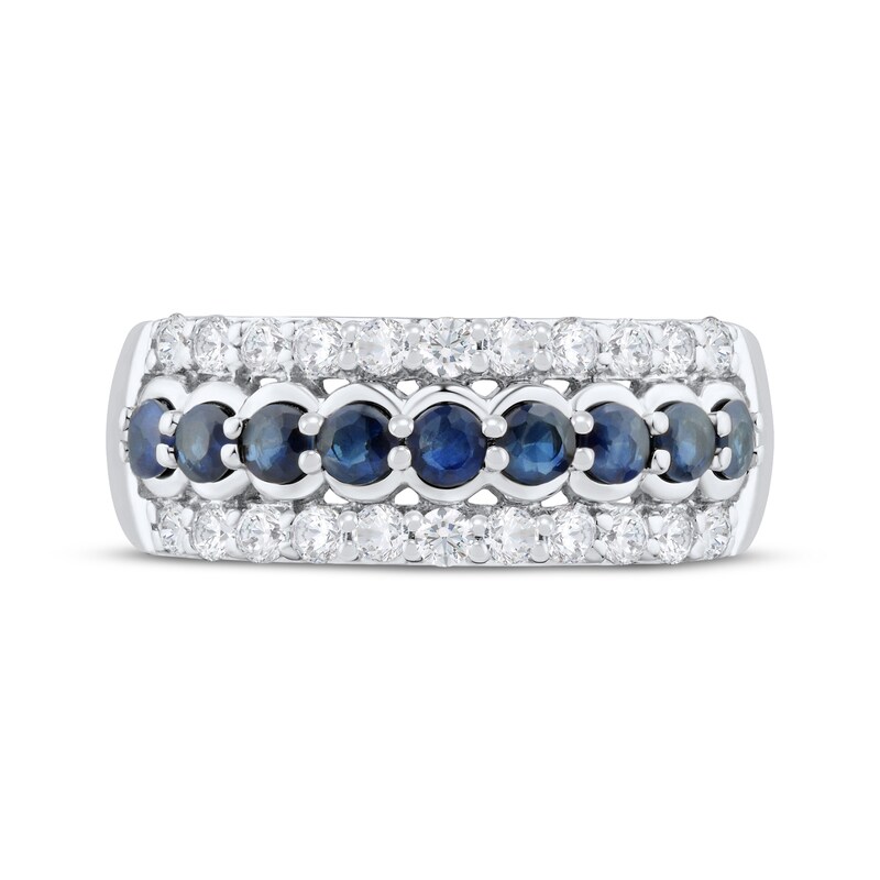 Main Image 4 of Now + Forever Blue Sapphire & Diamond Anniversary Ring 1/2 ct tw 10K White Gold