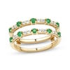 Thumbnail Image 1 of Now + Forever Natural Emerald & Diamond Enhancer Ring 1/5 ct tw 14K Yellow Gold