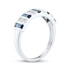 Thumbnail Image 2 of Now + Forever Baguette-Cut Blue Sapphire & Diamond Anniversary Ring 1/4 ct tw 10K White Gold