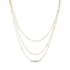 Thumbnail Image 1 of Three-Strand Layered Curb Chain Necklace 24K Yellow Gold Vermeil Solid Sterling Silver 20"