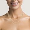 Thumbnail Image 3 of Three-Strand Layered Curb Chain Necklace 24K Yellow Gold Vermeil Solid Sterling Silver 20"