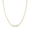 Thumbnail Image 1 of Paperclip Link Station Necklace 24K Yellow Gold Vermeil Hollow Sterling Silver 18"
