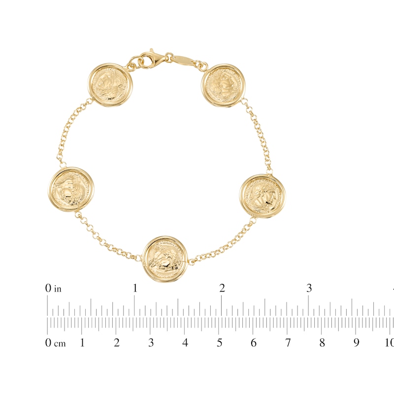 Main Image 4 of Coin Station Bracelet 24K Yellow Gold Vermeil Sterling Silver 7.5"