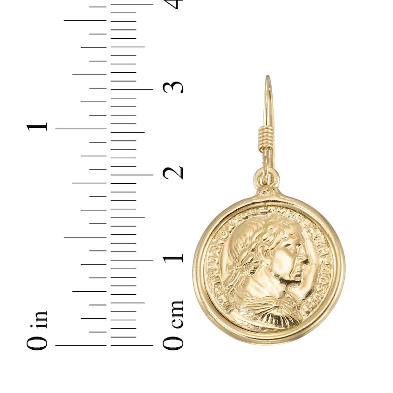 Main Image 4 of Coin Dangle Earrings 24K Yellow Gold Vermeil Sterling Silver
