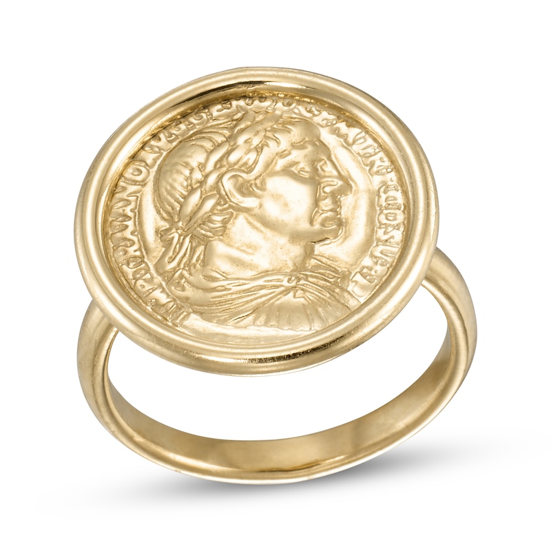 Main Image 1 of Coin Ring 24K Yellow Gold Vermeil Sterling Silver