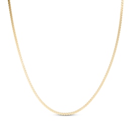 2.2mm Serpentine Chain Necklace 24K Yellow Gold Vermeil Solid Sterling Silver 18"
