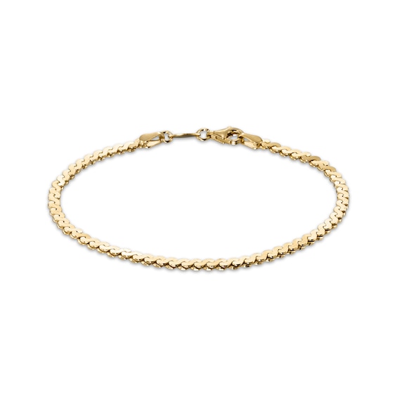 3mm Serpentine Chain Bracelet 24K Yellow Gold Vermeil Solid Sterling Silver 7.5"