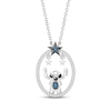 Thumbnail Image 1 of Disney Treasures Lilo & Stitch London Blue Topaz & Diamond Stars Necklace 1/8 ct tw Sterling Silver 18"