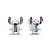 Thumbnail Image 1 of Disney Treasures Lilo & Stitch Amethyst, London Blue Topaz & Black Diamond Accent Stud Earrings Sterling Silver