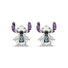 Thumbnail Image 2 of Disney Treasures Lilo & Stitch Amethyst, London Blue Topaz & Black Diamond Accent Stud Earrings Sterling Silver