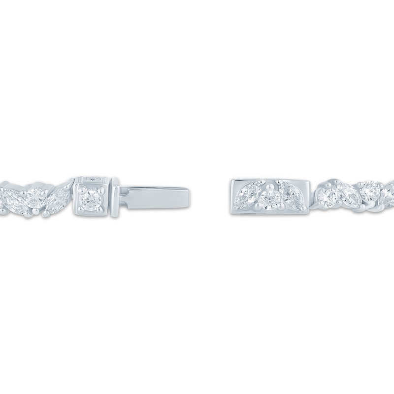 Main Image 2 of Monique Lhuillier Bliss Marquise & Round-Cut Lab-Grown Diamond Line Bracelet 3-1/8 ct tw Platinum-Plated Sterling Silver 7"