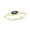 Thumbnail Image 1 of STUDIO BY KAY Marquise-Cut London Blue Topaz & White Lab-Created Sapphire Scatter Ring 24K Yellow Gold Vermeil Sterling Silver