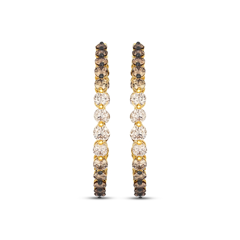 Main Image 2 of Le Vian Desert Diamonds Chocolate Ombré Inside-Out Hoop Earrings 2-3/4 ct tw 14K Honey Gold