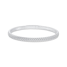 KAY Lab-Grown Diamonds Chevron Flex Bangle Bracelet 1-1/4 ct tw 10K White Gold
