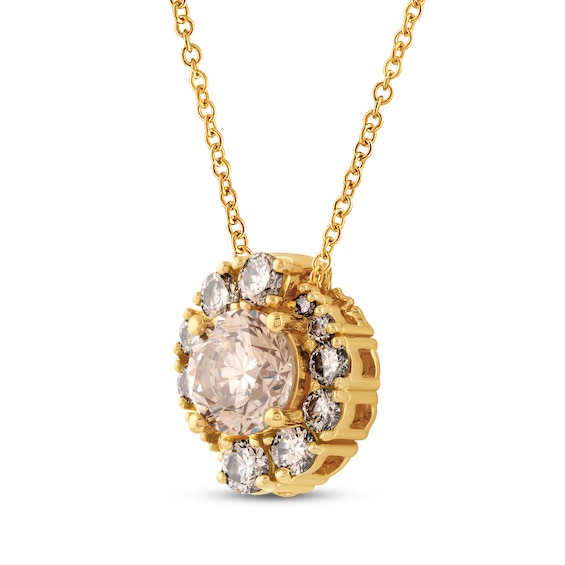 Thumbnail Image 2 of Desert Diamonds Halo Necklace 1-1/2 ct tw 10K Yellow Gold 18"