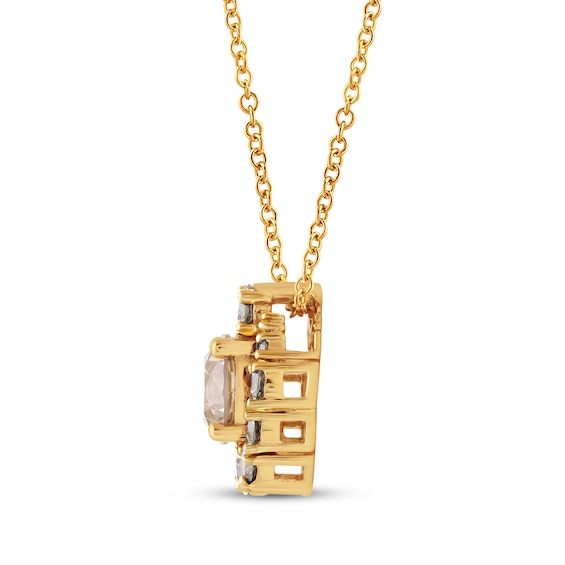 Thumbnail Image 3 of Desert Diamonds Halo Necklace 1-1/2 ct tw 10K Yellow Gold 18"