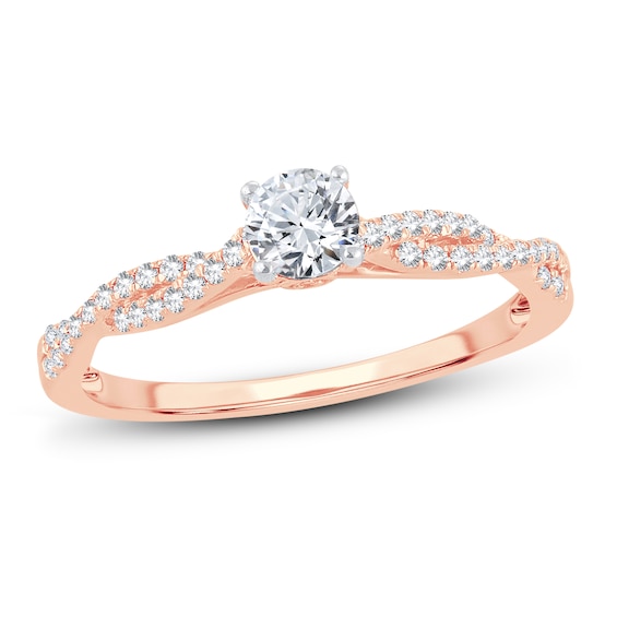 Now + Forever Diamond Engagement Ring 1/2 ct tw Round-cut 14K Rose Gold