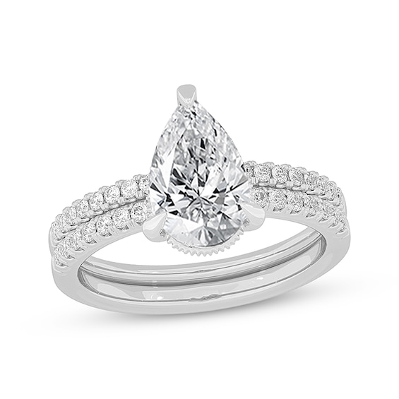 Now + Forever Lab-Grown Diamonds Pear-Shaped Bridal Set 2-3/8 ct tw 14K White Gold