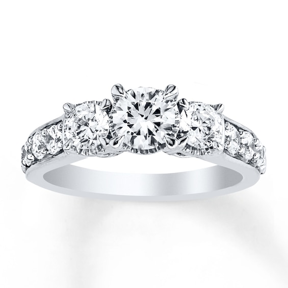Memories Moments Magic 3-Stone Diamond Ring 1 ct tw Round-cut 14K White Gold