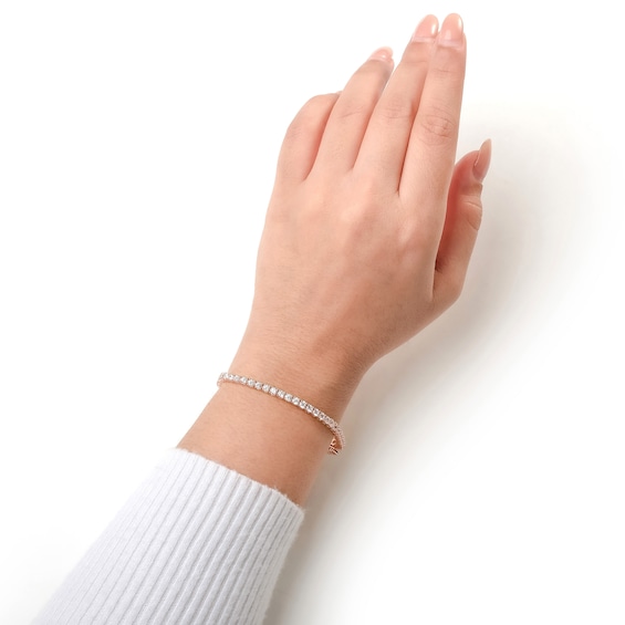 Thumbnail Image 5 of Diamond Tennis Bracelet with Magnetic Clasp 6 ct tw 10K Rose Gold 7"