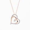 Thumbnail Image 4 of Diamond Accent Tilted Hearts Necklace 10K Rose Gold 18"