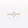 Thumbnail Image 5 of Previously Owned Diamond Halo Engagement Ring 1/2 ct tw Marquise & Round-cut 14K Two-Tone Gold