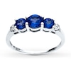 Thumbnail Image 0 of Lab-Created Sapphire Ring Diamond Accents 10K White Gold