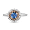Thumbnail Image 1 of Le Vian Diamond & Blue Sapphire Ring 3/8 ct tw 14K Vanilla Gold