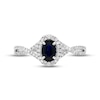 Thumbnail Image 2 of Blue Sapphire & Diamond Ring 1/5 ct tw Round-cut 10K White Gold