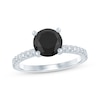 Thumbnail Image 0 of Round-Cut Black & White Diamond Engagement Ring 2-1/5 ct tw 14K White Gold