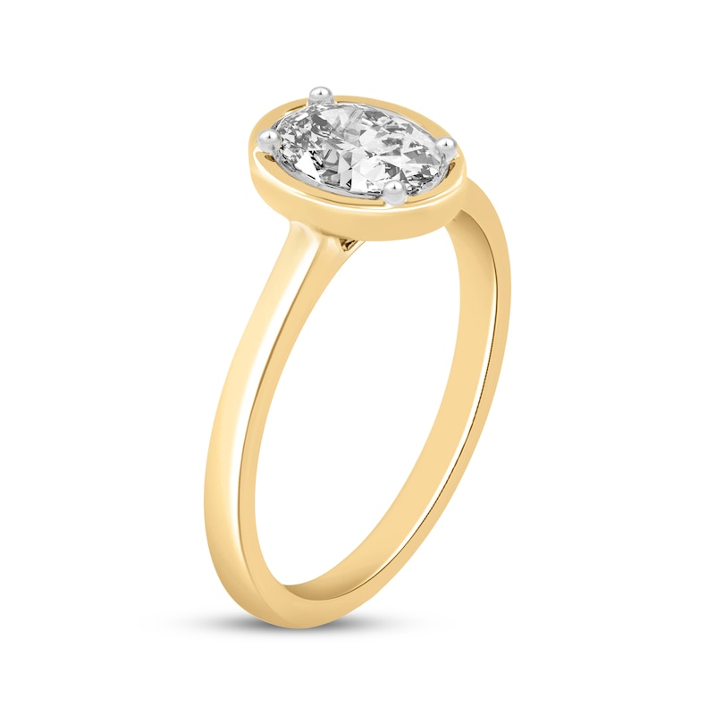 Oval-Cut Diamond Solitaire Engagement Ring 1 ct tw 14K Yellow Gold (I/I2)