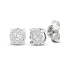 Thumbnail Image 2 of Diamond Halo Stud Earrings 1/4 ct tw Round-Cut 10K White Gold