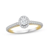 Thumbnail Image 0 of Threads of Love Oval-Cut Diamond Halo Engagement Ring 1/2 ct tw 14K Two-Tone Gold