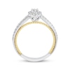 Thumbnail Image 2 of Threads of Love Oval-Cut Diamond Halo Engagement Ring 1/2 ct tw 14K Two-Tone Gold