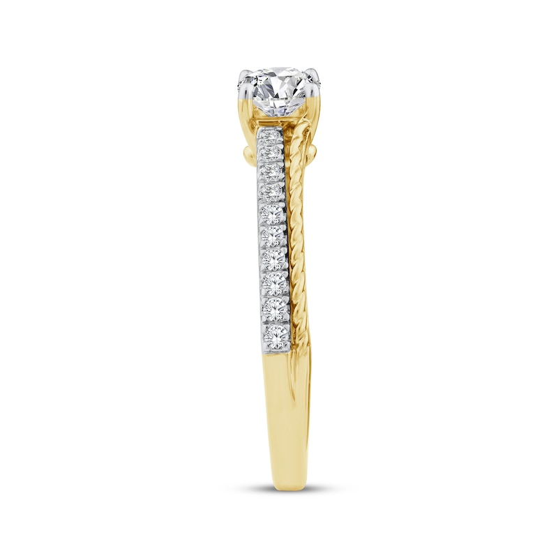 Threads of Love Round-Cut Diamond Engagement Ring 5/8 ct tw 14K Two-Tone Gold